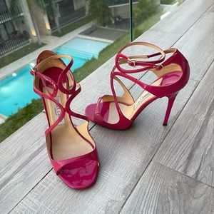 Jimmy Choo Lang Sandals in Raspberry Size 41